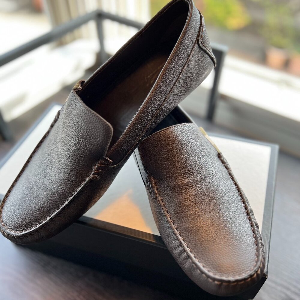 Men’s Gucci Plain Toe Moccasin Leather Loafers & Slip-ons
